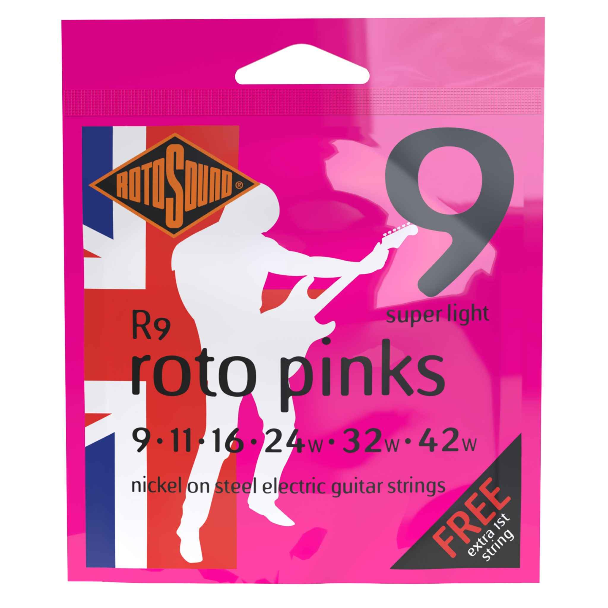 Cuerdas Rotosound R9 roto pinks 9-42